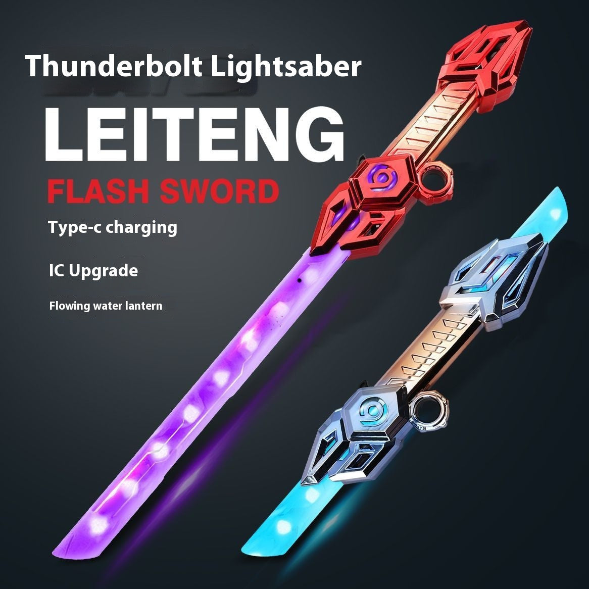 Dual-Edge Sword Stick – Telescopic LED Light Saber for Cosplay & Play