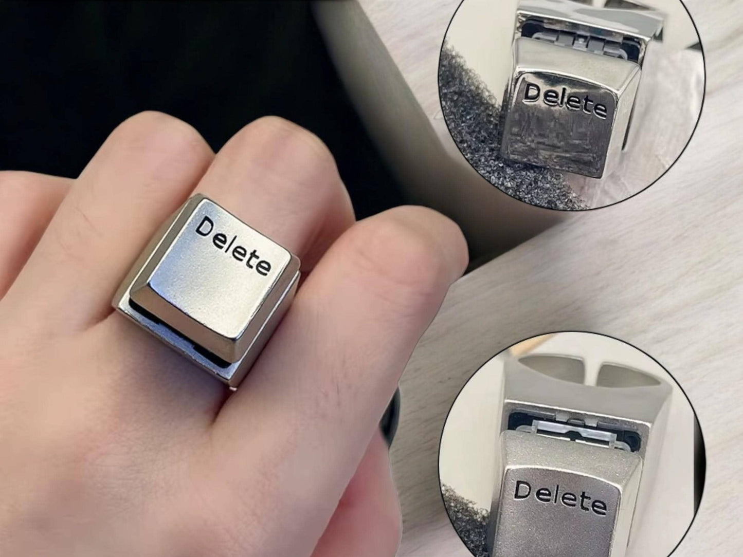 Adjustable Keyboard Key Ring – Delete Key Jewelry for Tech Fans