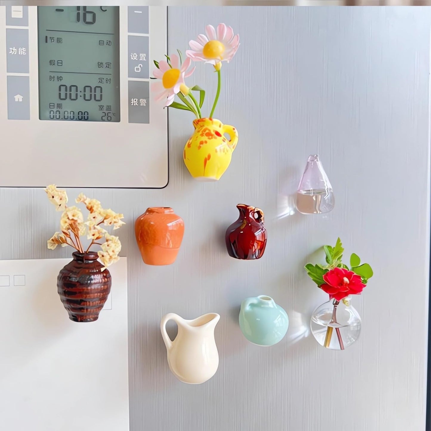 Resin Fridge Magnets – Mini Vase Magnets, Elegant Home Gift