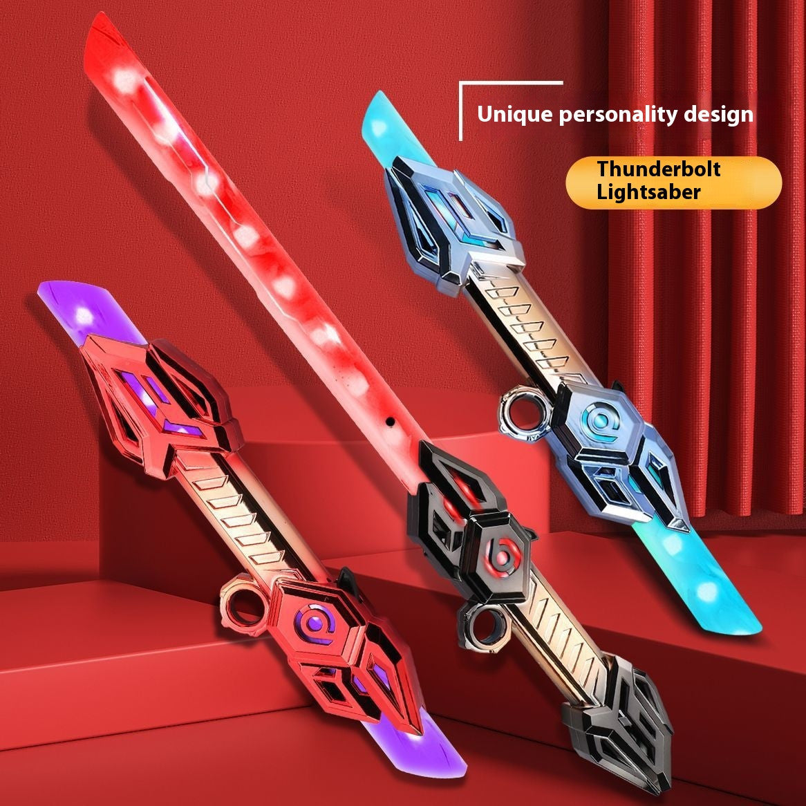 Dual-Edge Sword Stick – Telescopic LED Light Saber for Cosplay & Play