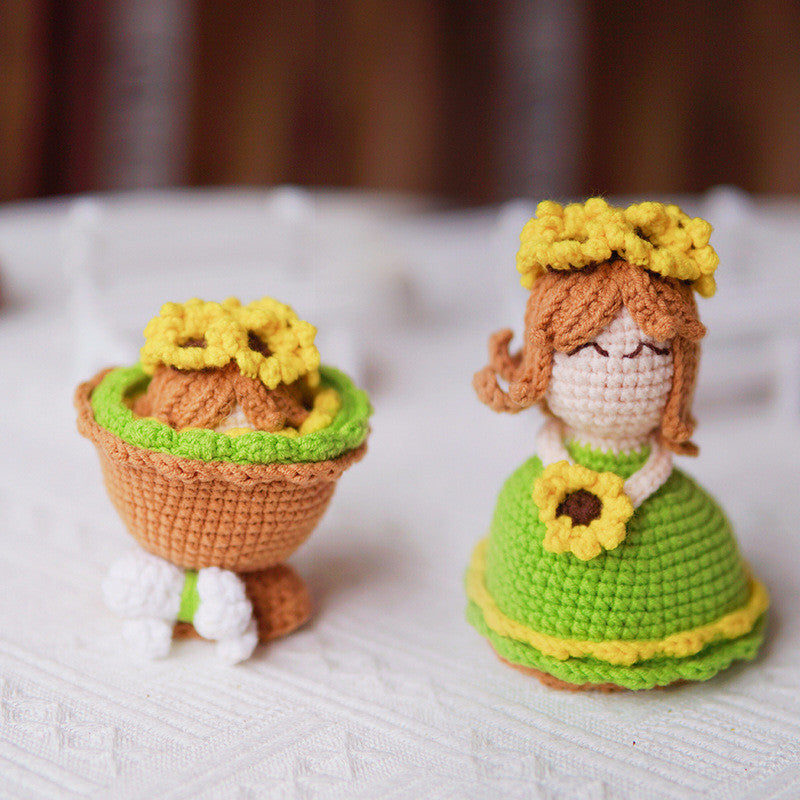 Handmade Crochet Cross-Dressing Bride Doll – Unique Knitted Cotton Doll Gift