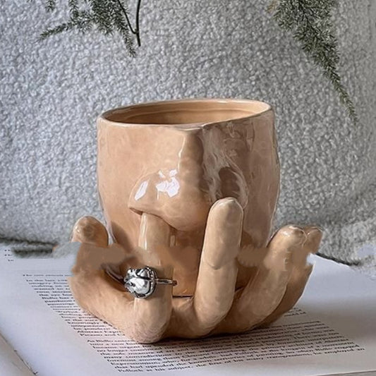Funny Handmade Nose-Picking Mug Set – Unique Ceramic Drinkware