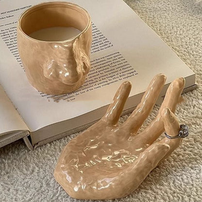 Funny Handmade Nose-Picking Mug Set – Unique Ceramic Drinkware