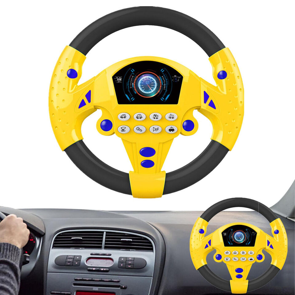 Electric Simulation Steering Wheel Toy with Light Sound