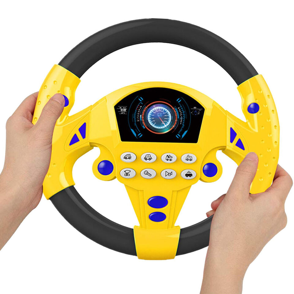 Electric Simulation Steering Wheel Toy with Light Sound