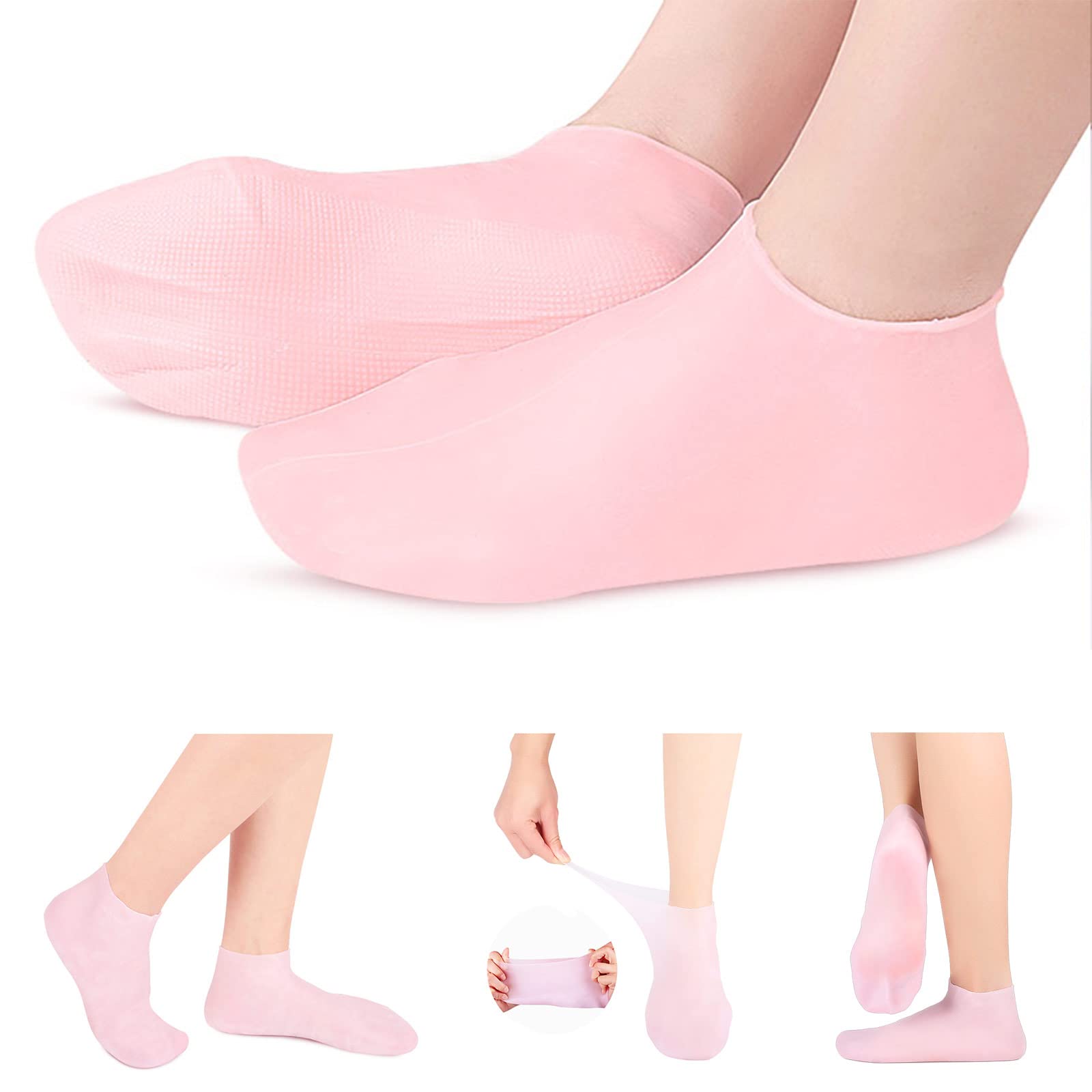 2 Pairs of Women's Silicone Foot Care Socks – Pamper Your Feet with Spa-Like Comfort