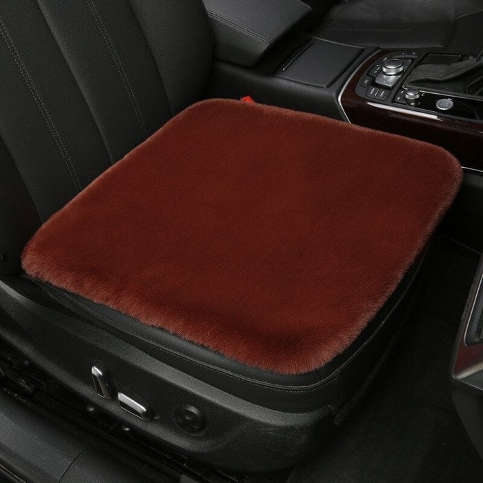 Plush Car Seat Cushion-Car Seat Cover Front Rear Seat Cushion Sheepskin Pad Mat Universal Accessories