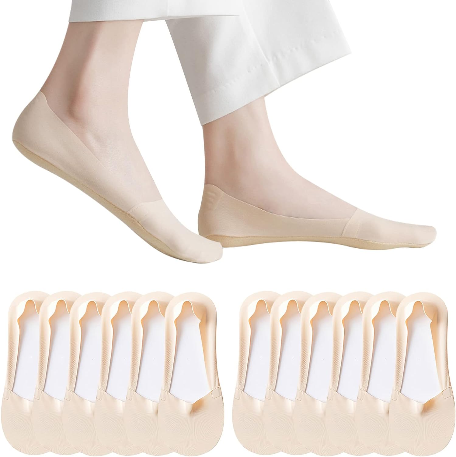 5 pairs -Thin No Show Socks