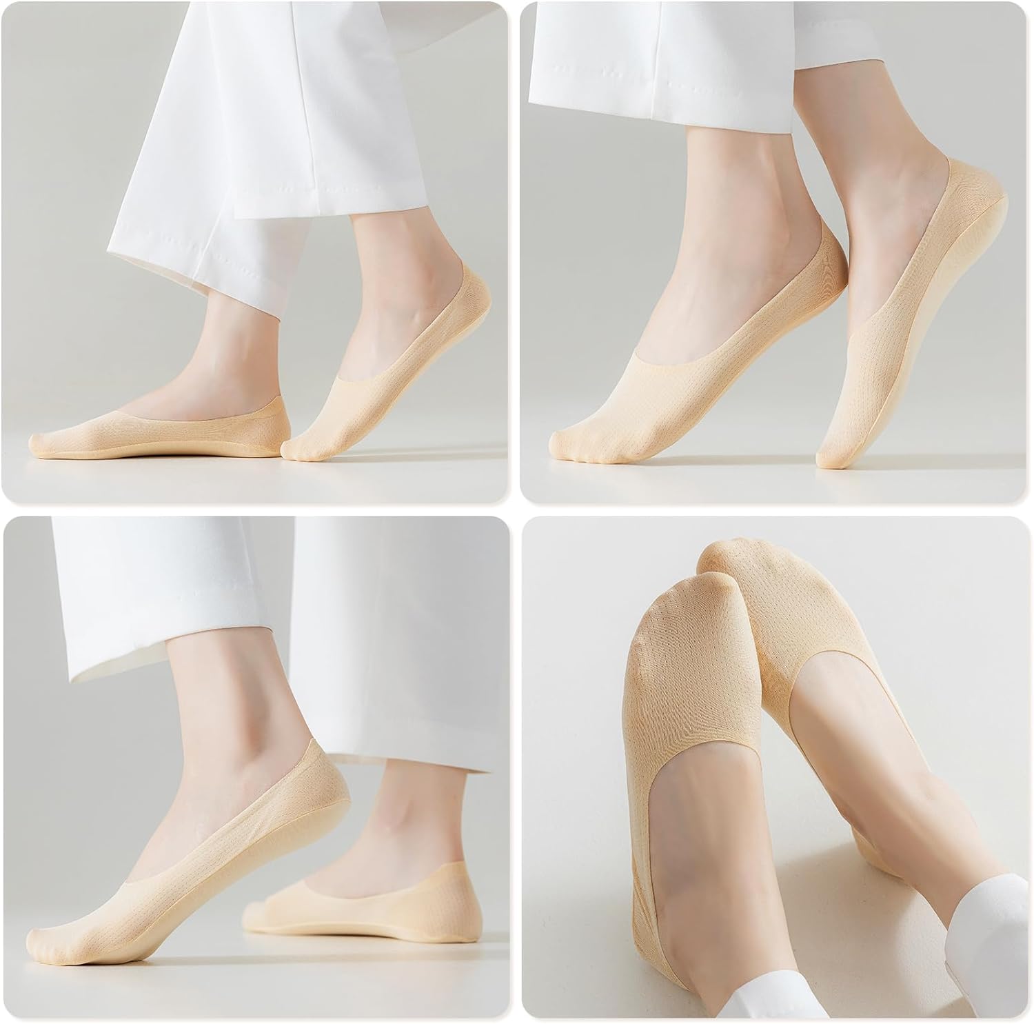 5 pairs -Thin No Show Socks