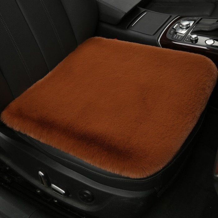 Plush Car Seat Cushion-Car Seat Cover Front Rear Seat Cushion Sheepskin Pad Mat Universal Accessories