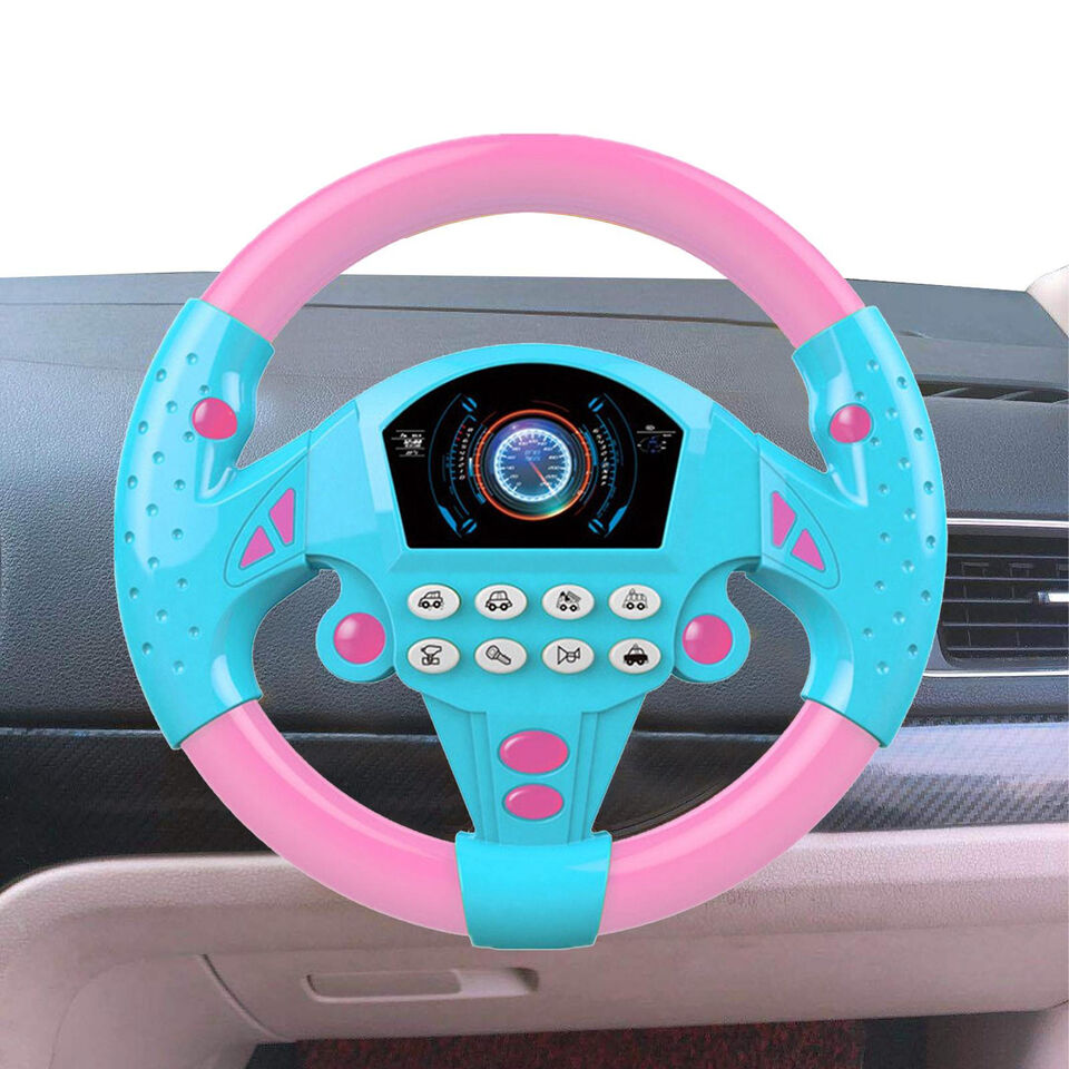 Electric Simulation Steering Wheel Toy with Light Sound