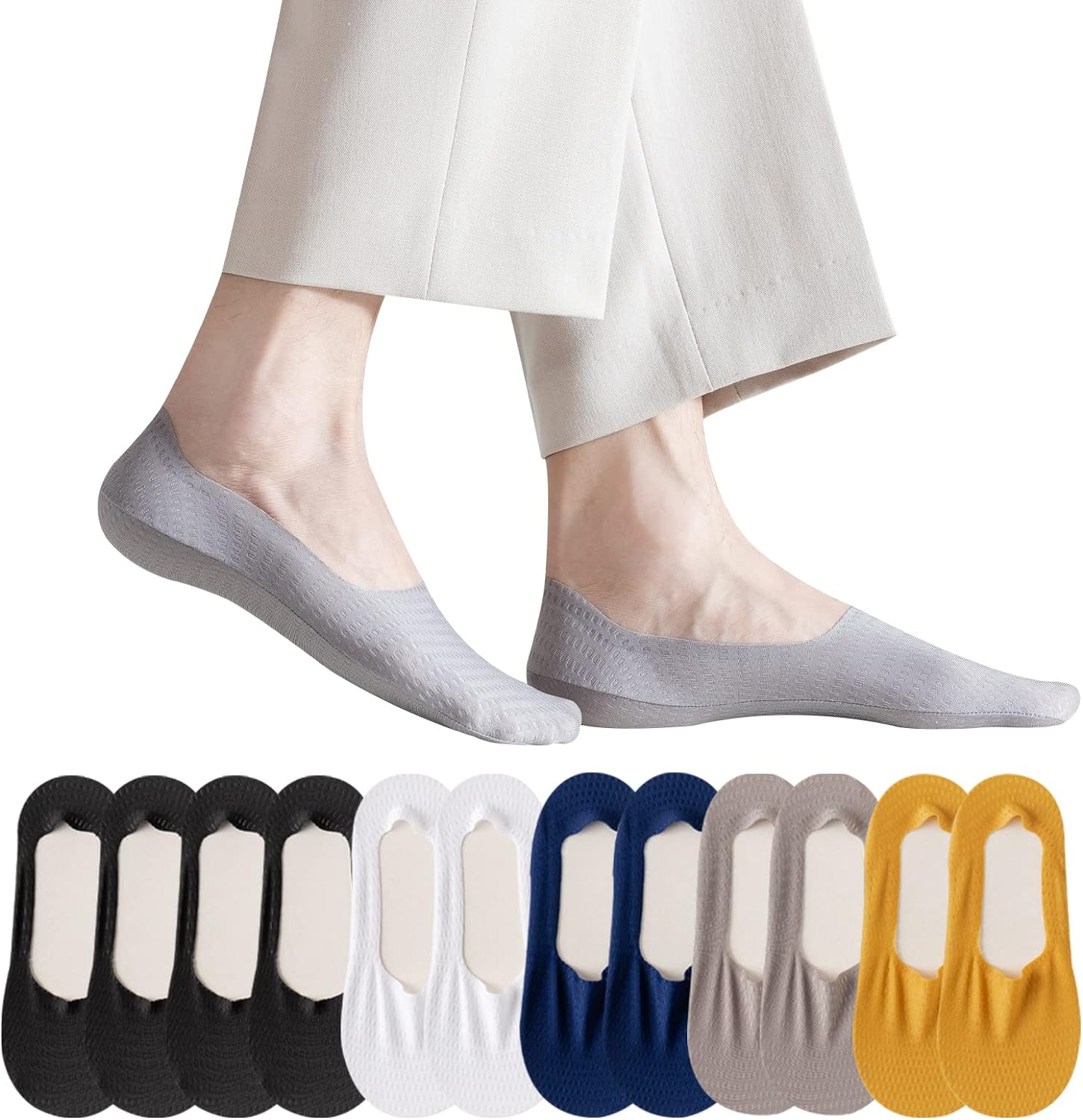 5 pairs -Thin No Show Socks