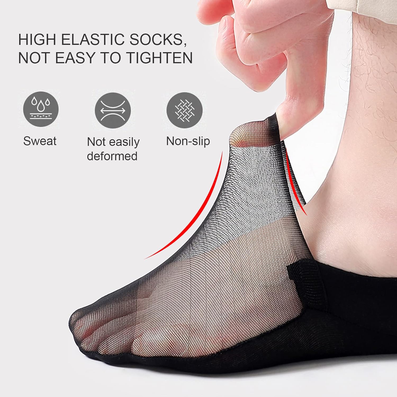 5 pairs -Thin No Show Socks