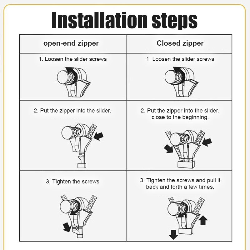Universal Zipper Repair Kit | Quick & Easy Zipper Replacement Solution
