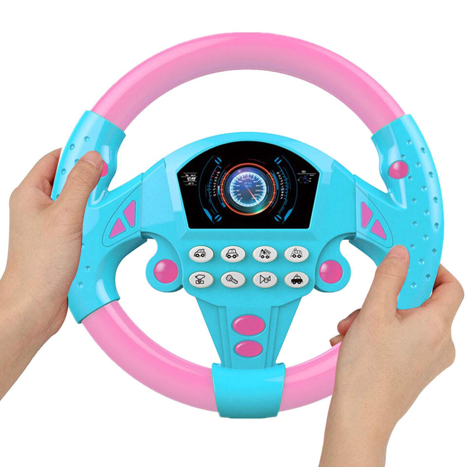 Electric Simulation Steering Wheel Toy with Light Sound