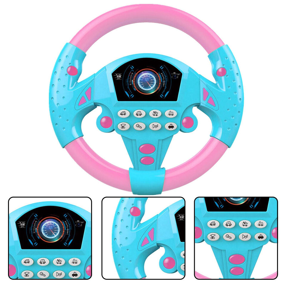 Electric Simulation Steering Wheel Toy with Light Sound