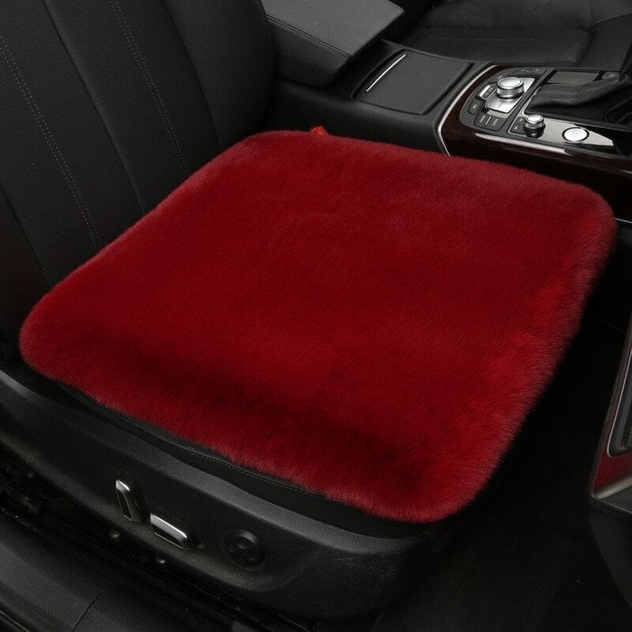 Plush Car Seat Cushion-Car Seat Cover Front Rear Seat Cushion Sheepskin Pad Mat Universal Accessories