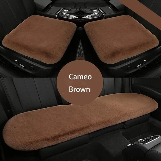 Plush Car Seat Cushion-Car Seat Cover Front Rear Seat Cushion Sheepskin Pad Mat Universal Accessories