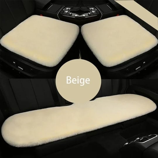 Plush Car Seat Cushion-Car Seat Cover Front Rear Seat Cushion Sheepskin Pad Mat Universal Accessories