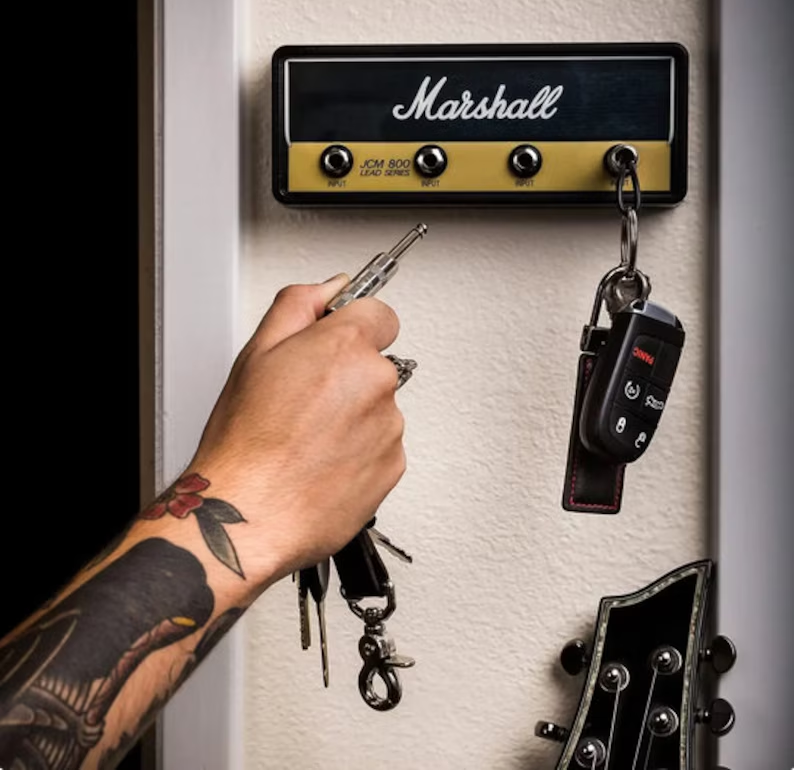 Marshall wall key holder - Music - Musician gift - Jack wall holder for keys. Guitar amp hook - Marshall wall decoration.