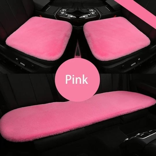 Plush Car Seat Cushion-Car Seat Cover Front Rear Seat Cushion Sheepskin Pad Mat Universal Accessories