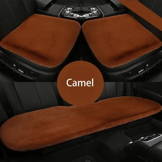 Plush Car Seat Cushion-Car Seat Cover Front Rear Seat Cushion Sheepskin Pad Mat Universal Accessories