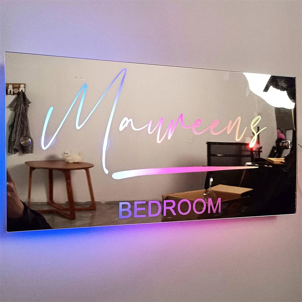 Personalized Light Up Name Mirror