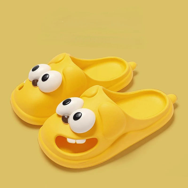 Cute and Funny Big Eye Dog Slippers - Tongue Kiss Design