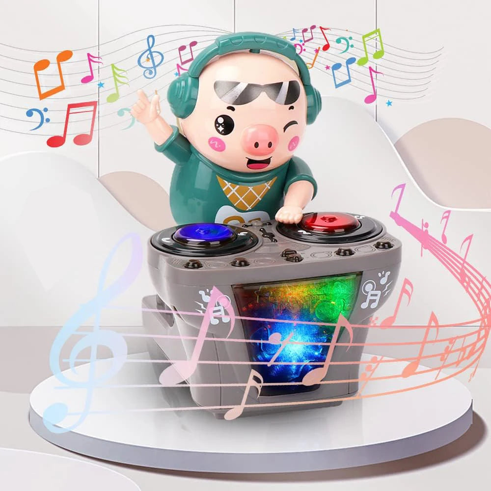 DJ Electric Music Dancing  Pig Toy with Color Light Swing doll kid gift