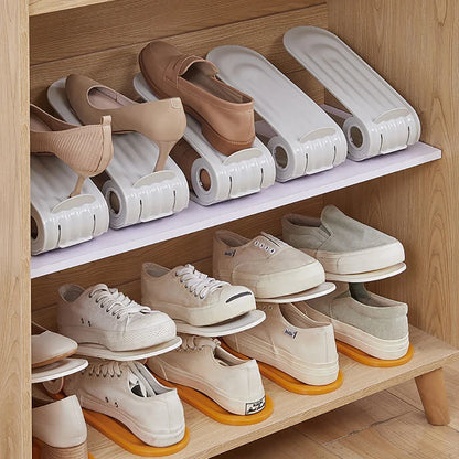 Shoe Holder Double Layer Adjustable Rack Organizer for Space Saving Storage Room