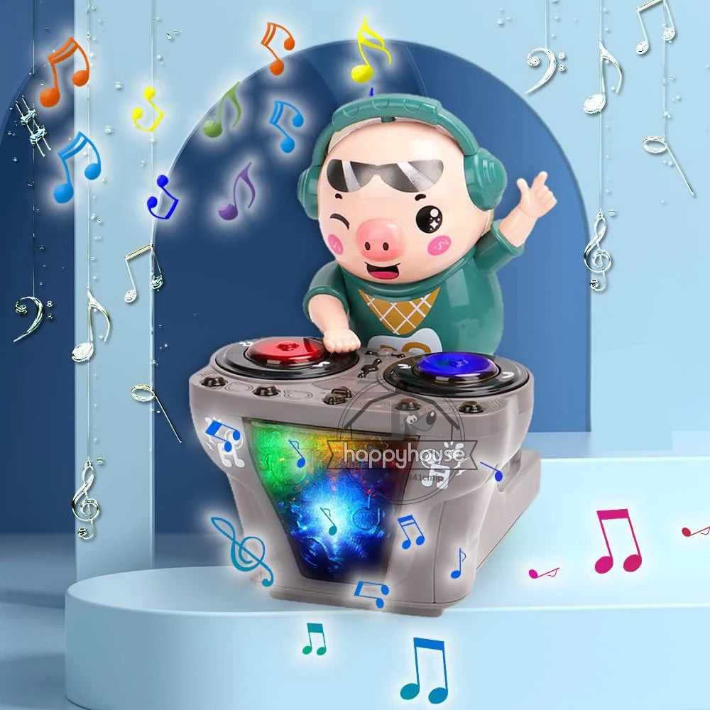 DJ Electric Music Dancing  Pig Toy with Color Light Swing doll kid gift