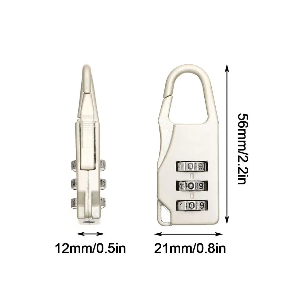 Small Travel Combination Lock – 3-Digit Password for Luggage & Gym