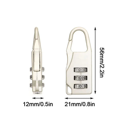 Small Travel Combination Lock – 3-Digit Password for Luggage & Gym