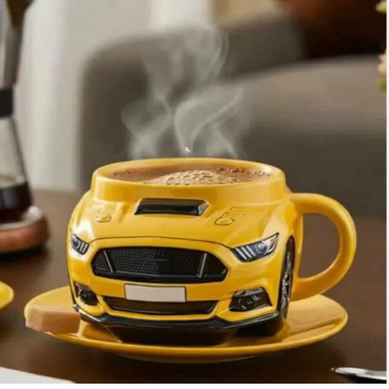 Sturdy Car-Shaped Coffee Mug – Unique Handcrafted Tea Cup for Home & Office Use