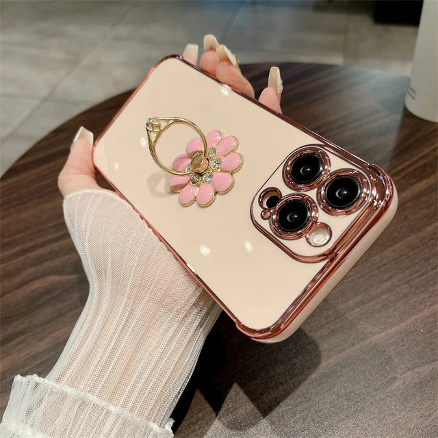 Luxury Plating Fashion Flash Holder Stand Phone Case For iPhone  Plus Cover