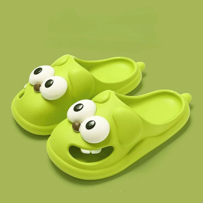 Cute and Funny Big Eye Dog Slippers - Tongue Kiss Design