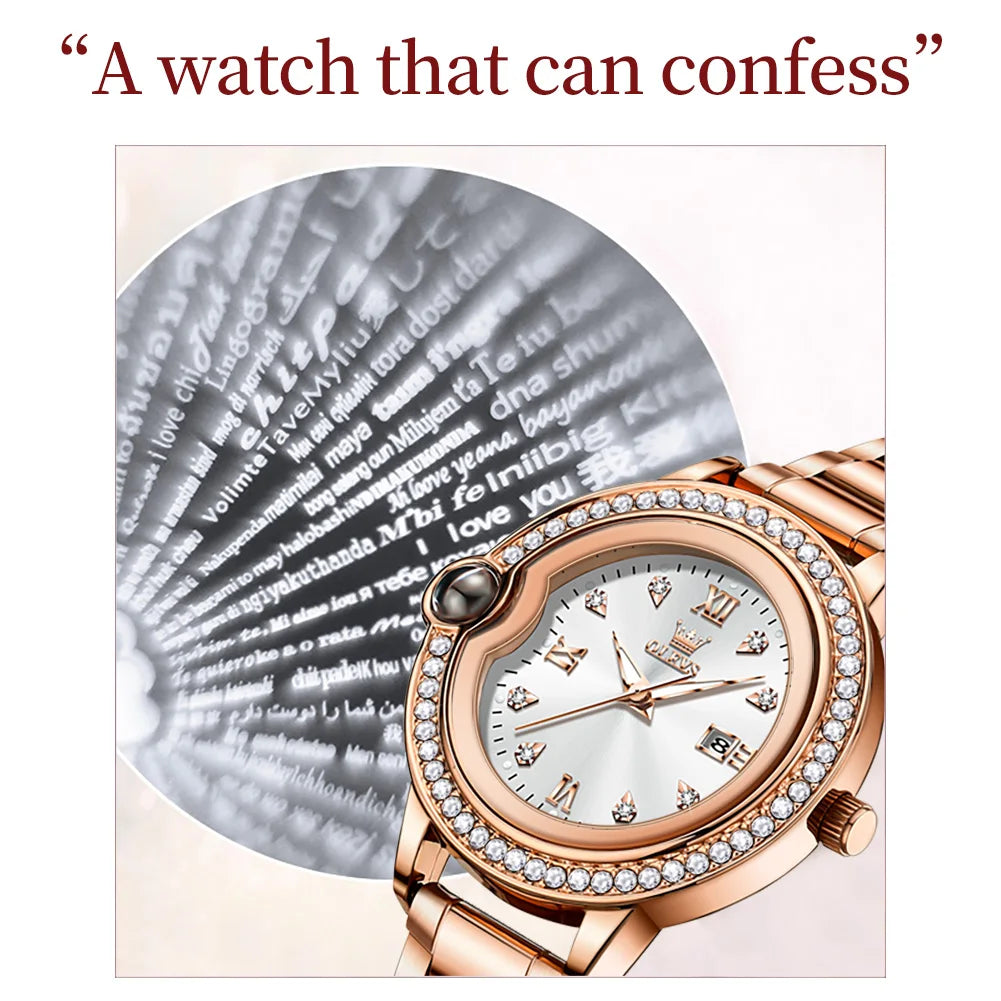 Waterproof Stainless Steel Quartz Watch for Women - Luminous Dial and Date Display