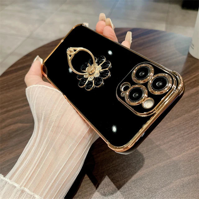 Luxury Plating Fashion Flash Holder Stand Phone Case For iPhone  Plus Cover