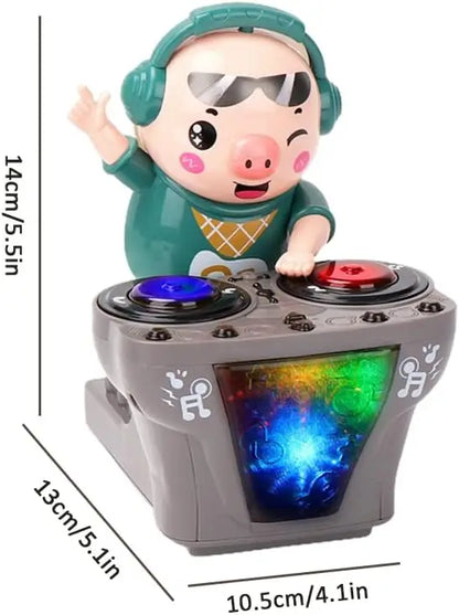 DJ Electric Music Dancing  Pig Toy with Color Light Swing doll kid gift