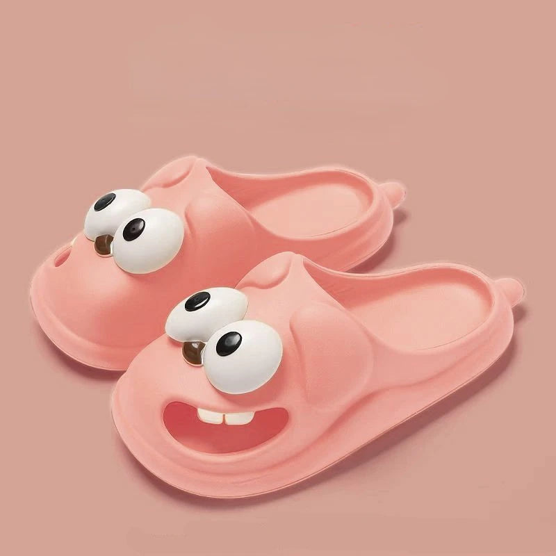 Cute and Funny Big Eye Dog Slippers - Tongue Kiss Design