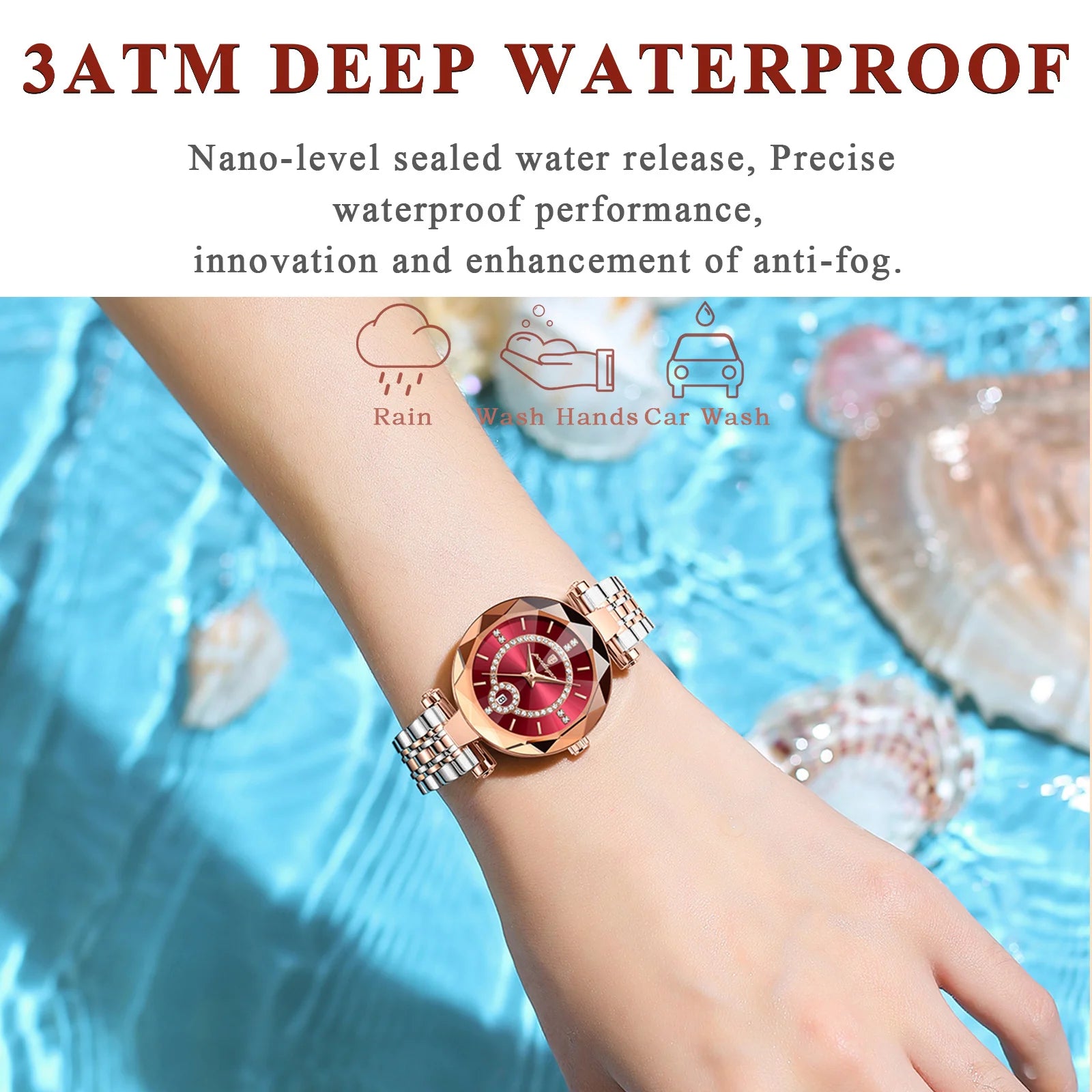 High-Quality Waterproof Luxury Ladies Diamond Quartz Watch