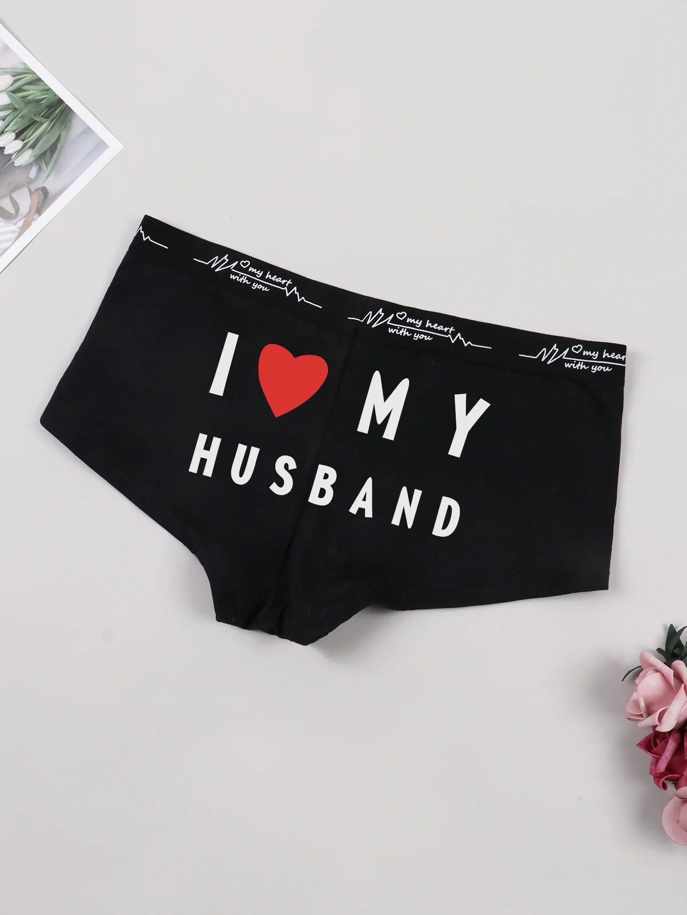 Varsbaby I Love My Husband Womens Boxer Shorts Ladies Soft Knickers Underwearle Underwear Boxer Shorts