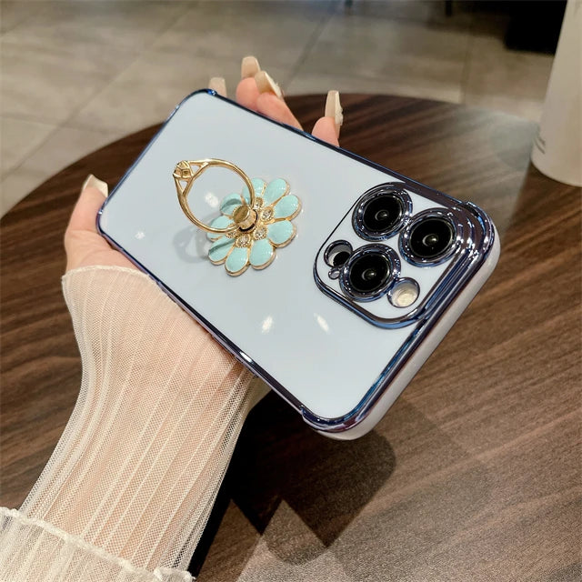 Luxury Plating Fashion Flash Holder Stand Phone Case For iPhone  Plus Cover