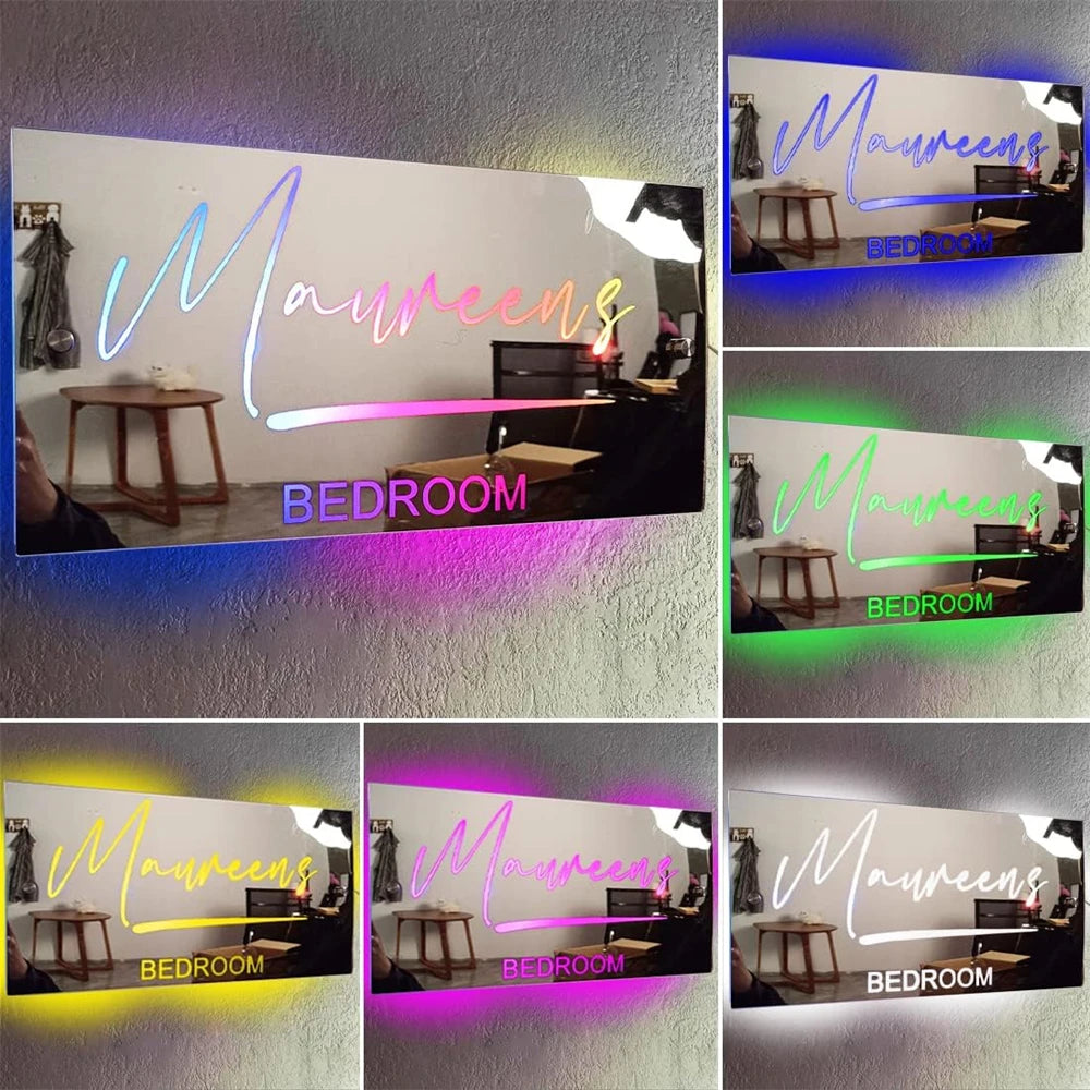 Personalized Light Up Name Mirror