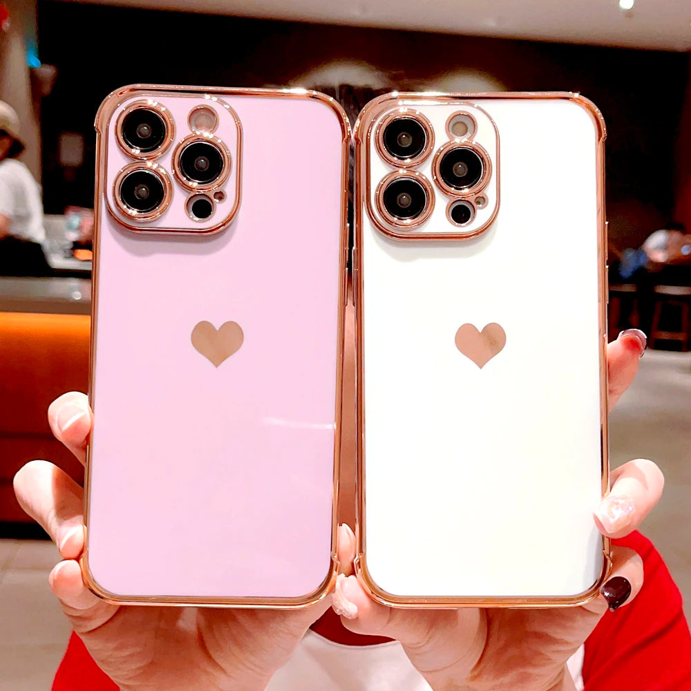 Girls Heart Silicone Soft Phone Case - Compatible with iPhone