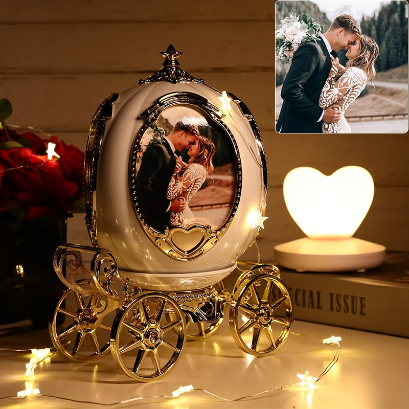 Personalized pumpkin car photo frame music box