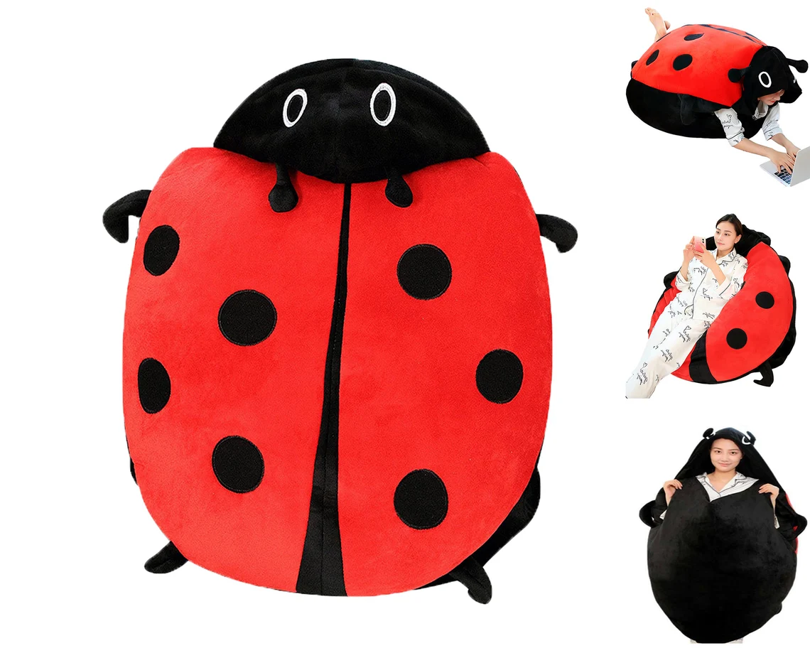 Wearable Ladybug Shell Funny Party Doll Stuffed Soft Plush Pillow Cushion Gift