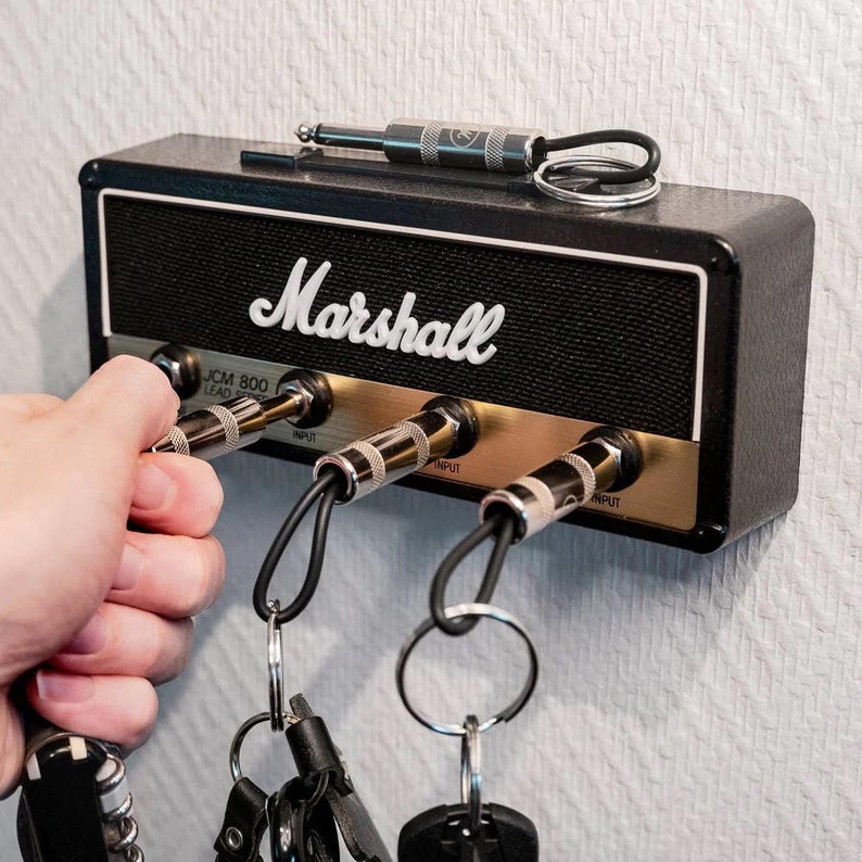 Marshall wall key holder - Music - Musician gift - Jack wall holder for keys. Guitar amp hook - Marshall wall decoration.