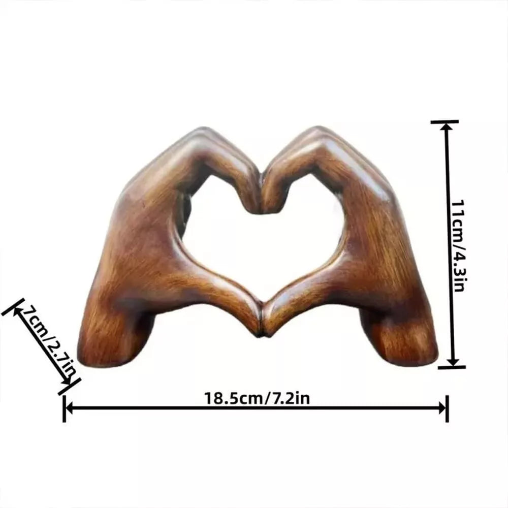 Silver Heart Gesture Statue – Elegant Home Decor