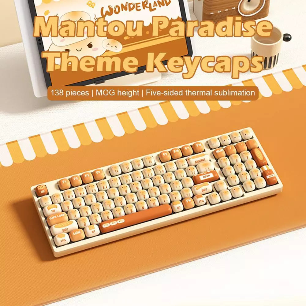 Mantou PBT Keycaps – 138 Keys, MOG, MX-Compatible